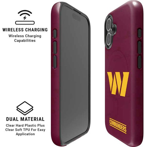 NFL Washington Commanders Distressed iPhone 16 Plus Magsafe Impact Case