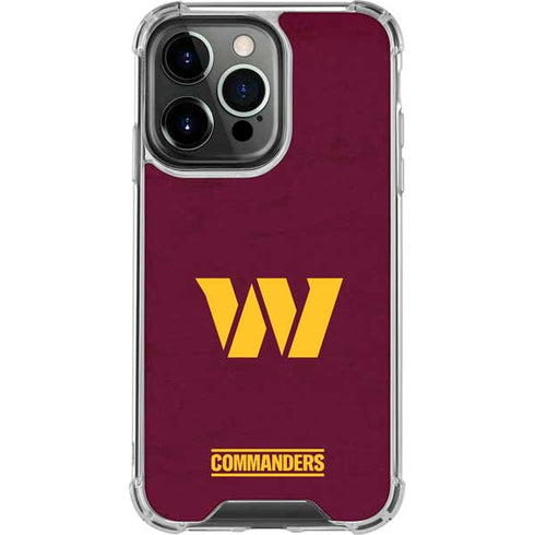 NFL Washington Commanders Distressed iPhone 16 Pro Clear Case