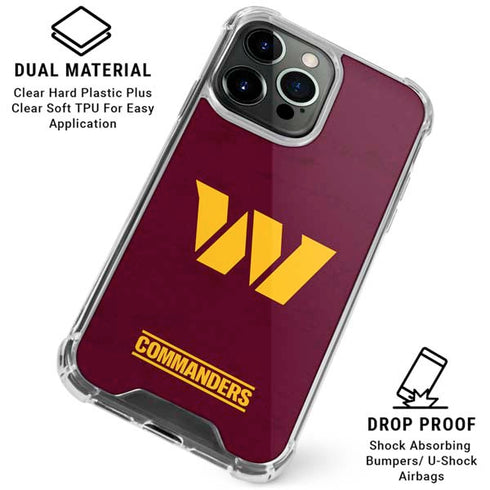 NFL Washington Commanders Distressed iPhone 16 Pro Max Clear Case