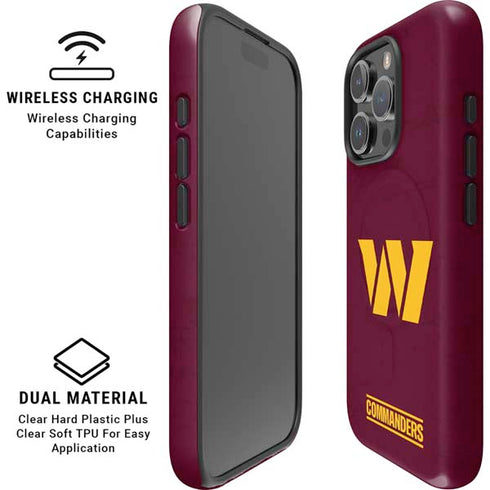 NFL Washington Commanders Distressed iPhone 16 Pro Max Magsafe Impact Case