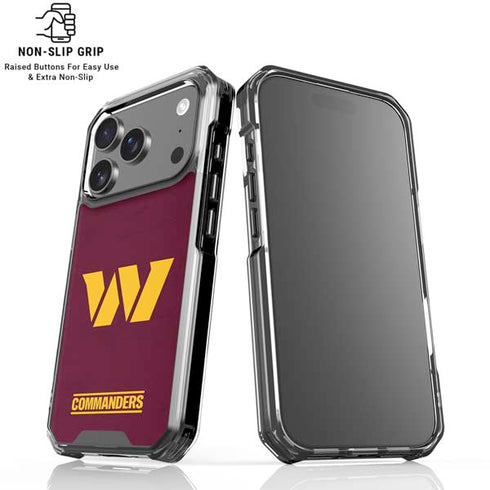 NFL Washington Commanders Distressed iPhone 18 Pro Clear Case