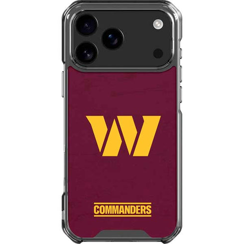 NFL Washington Commanders Distressed iPhone 18 Pro Max Clear Case