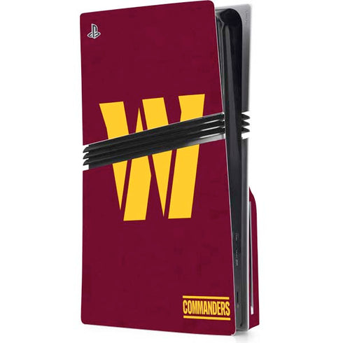 NFL Washington Commanders Distressed PS5 Pro Disk Console Skin