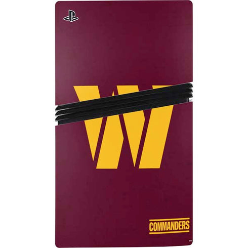 NFL Washington Commanders Distressed PS5 Pro Disk Console Skin