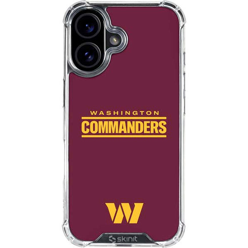 NFL Washington Commanders Performance Series iPhone 16 Clear Case