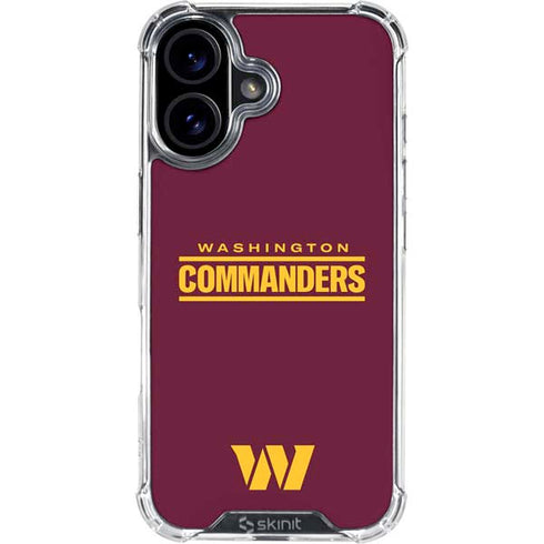 NFL Washington Commanders Performance Series iPhone 16 Plus Clear Case