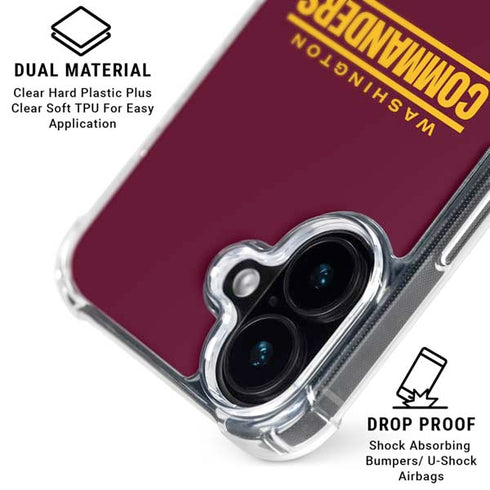 NFL Washington Commanders Performance Series iPhone 16 Plus Clear Case