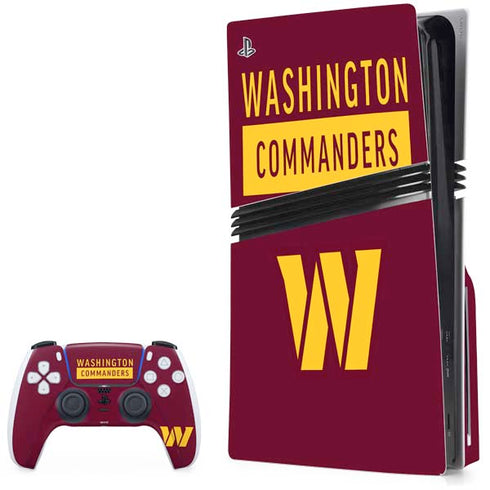 NFL Washington Commanders PS5 Pro Disk Bundle Skin