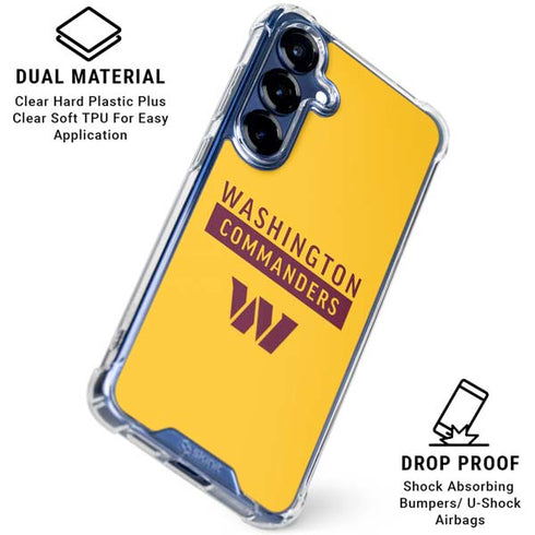 NFL Washington Commanders Yellow Galaxy S25 Plus Clear Case