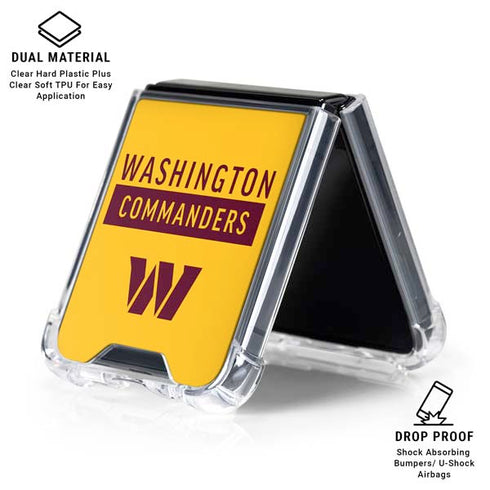 NFL Washington Commanders Yellow Galaxy Z Flip6 Clear Case