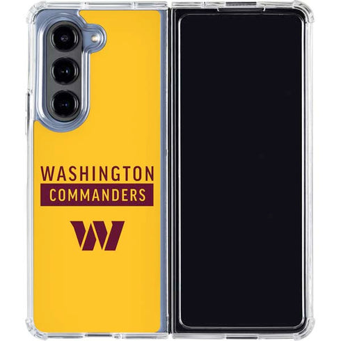NFL Washington Commanders Yellow Galaxy Z Fold5 5G Clear Case