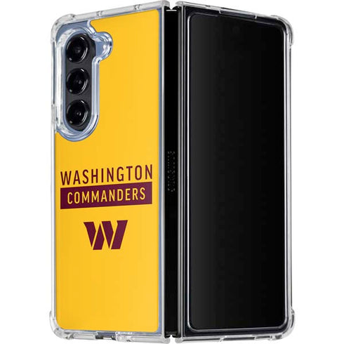NFL Washington Commanders Yellow Galaxy Z Fold5 5G Clear Case