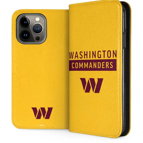 NFL Washington Commanders Yellow iPhone 15 Pro Max Folio Case