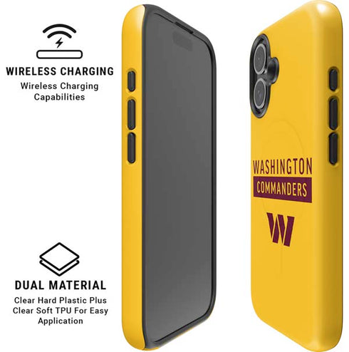 NFL Washington Commanders Yellow iPhone 16 Plus Magsafe Impact Case