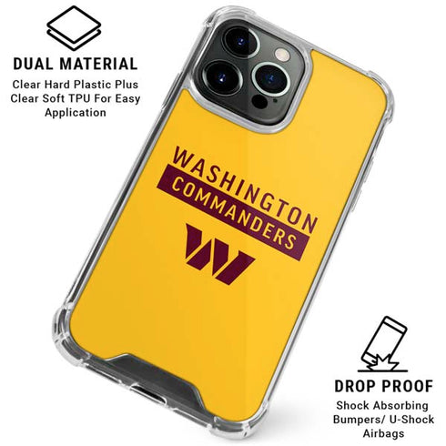 NFL Washington Commanders Yellow iPhone 16 Pro Clear Case