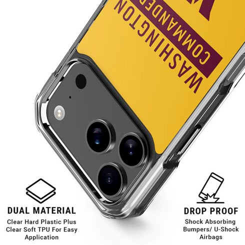NFL Washington Commanders Yellow iPhone 18 Pro Clear Case
