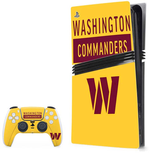 NFL Washington Commanders Yellow PS5 Pro Bundle Skin