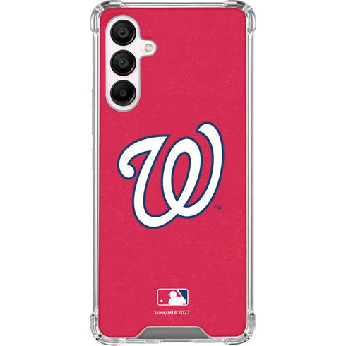 MLB Washington Nationals - Solid Distressed Galaxy A16 5G Clear Case