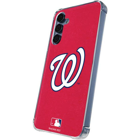 MLB Washington Nationals - Solid Distressed Galaxy A55 5G Clear Case