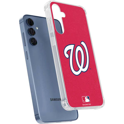MLB Washington Nationals - Solid Distressed Galaxy A55 5G Clear Case