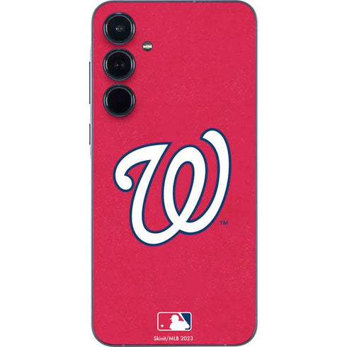 MLB Washington Nationals - Solid Distressed Galaxy A55 5G Skin