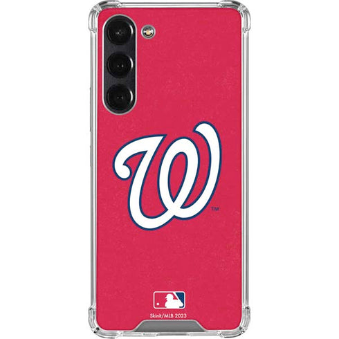 MLB Washington Nationals - Solid Distressed Galaxy S24 FE Clear Case