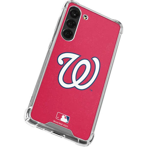 MLB Washington Nationals - Solid Distressed Galaxy S24 FE Clear Case