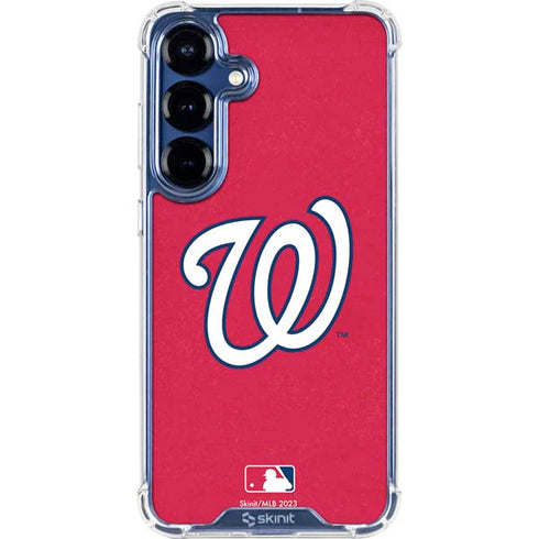 MLB Washington Nationals - Solid Distressed Galaxy S25 Clear Case