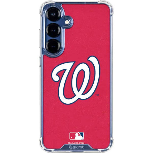 MLB Washington Nationals - Solid Distressed Galaxy S25 Plus Clear Case