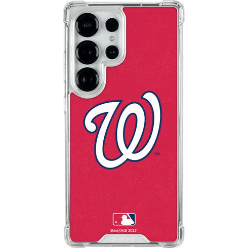 MLB Washington Nationals - Solid Distressed Galaxy S25 Ultra Clear Case