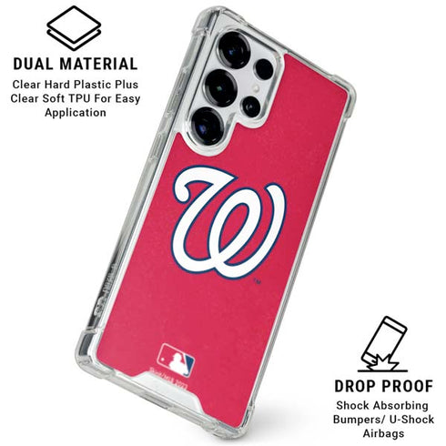 MLB Washington Nationals - Solid Distressed Galaxy S25 Ultra Clear Case