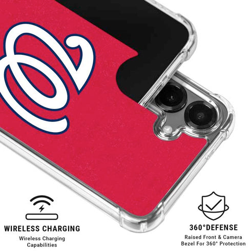 MLB Washington Nationals - Solid Distressed Galaxy S26 Clear Case