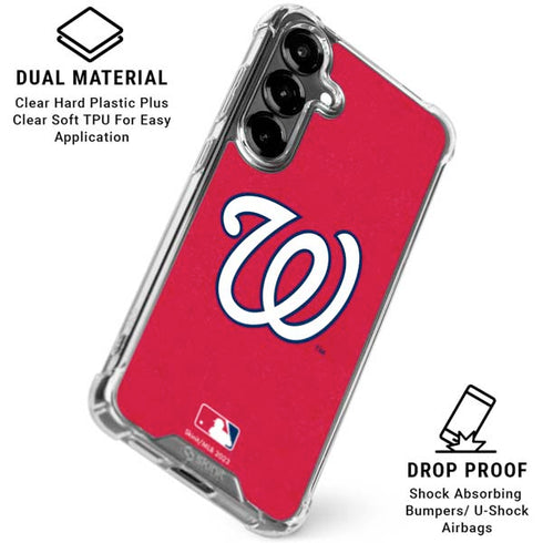MLB Washington Nationals - Solid Distressed Galaxy S26 Plus Clear Case