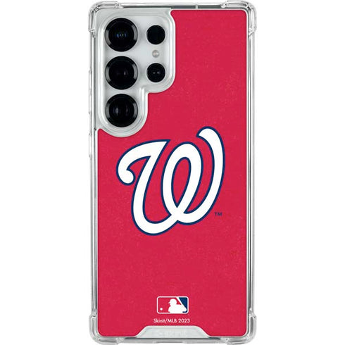 MLB Washington Nationals - Solid Distressed Galaxy S26 Ultra Clear Case