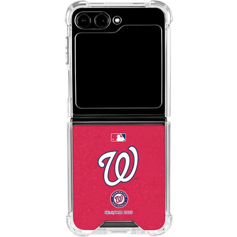 MLB Washington Nationals - Solid Distressed Galaxy Z Flip6 Clear Case