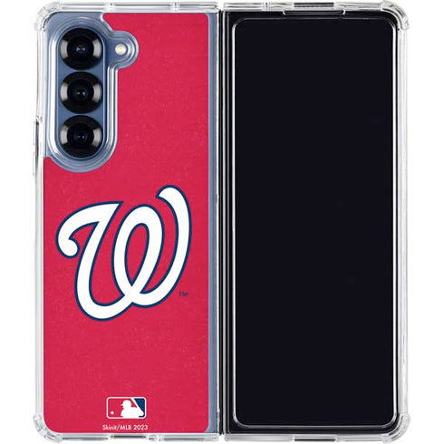 MLB Washington Nationals - Solid Distressed Galaxy Z Fold6 Clear Case