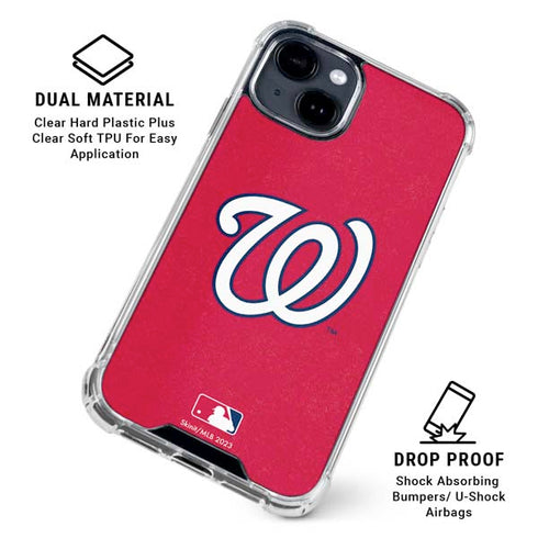 MLB Washington Nationals - Solid Distressed iPhone 15 Clear Case