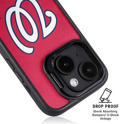 MLB Washington Nationals - Solid Distressed iPhone 15 Kickstand Case