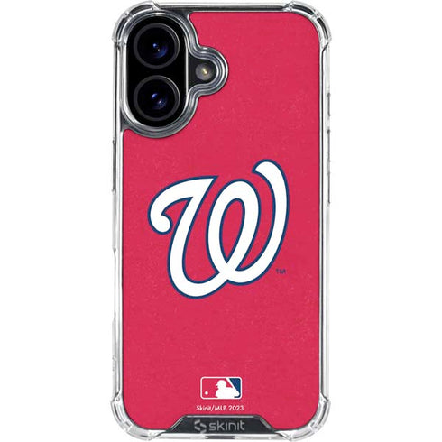 MLB Washington Nationals - Solid Distressed iPhone 16 Plus Clear Case