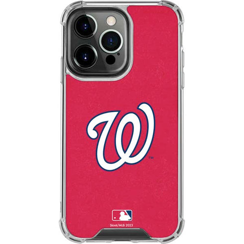 MLB Washington Nationals - Solid Distressed iPhone 16 Pro Clear Case