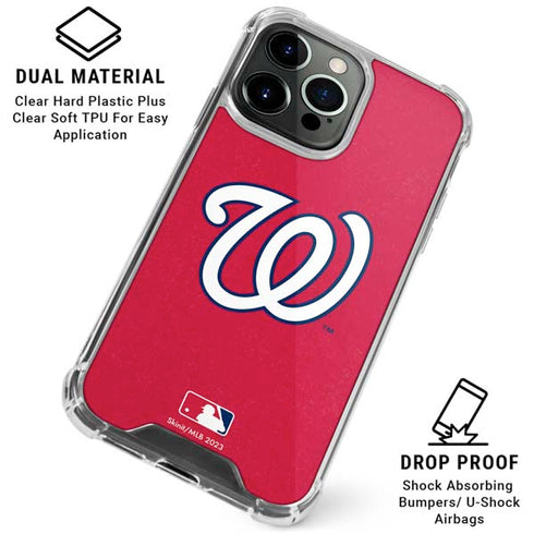 MLB Washington Nationals - Solid Distressed iPhone 16 Pro Max Clear Case