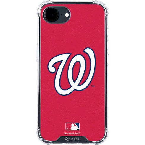 MLB Washington Nationals - Solid Distressed iPhone 16e Clear Case