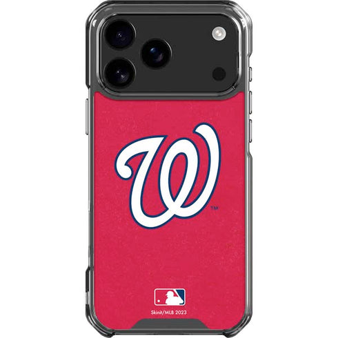 MLB Washington Nationals - Solid Distressed iPhone 18 Pro Max Clear Case