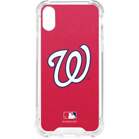 MLB Washington Nationals - Solid Distressed iPhone XS Clear Case