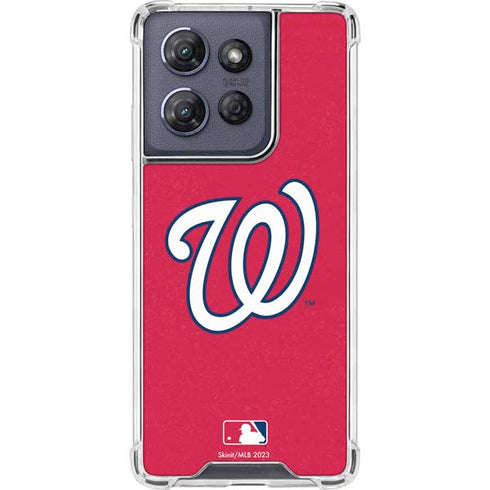 MLB Washington Nationals - Solid Distressed Moto G Play 5G (2025) Clear Case
