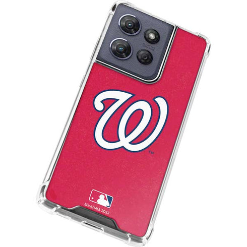 MLB Washington Nationals - Solid Distressed Moto G Stylus 5G (2025) Clear Case