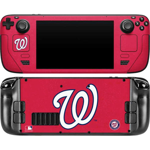 MLB Washington Nationals - Solid Distressed Steam Deck Handheld Gaming Computer Skin