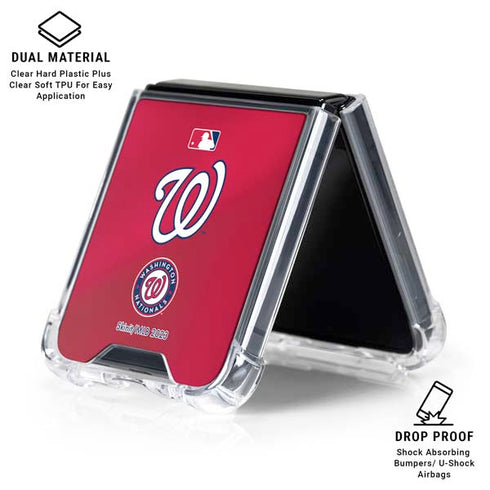 MLB Washington Nationals Alternate Jersey Galaxy Z Flip7 Clear Case