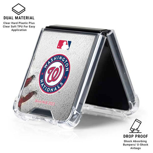 MLB Washington Nationals Game Ball Galaxy Z Flip6 Clear Case