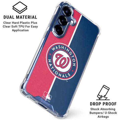 MLB Washington Nationals Split Galaxy S25 FE Clear Case
